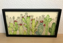 Carregar imagem no visualizador da galeria, Quadro com ilustração, com Moldura, Cactos, Pop Art, Decoração, Arte para Pendura, Fine art, Gravura, reprodução, Arte Impressa, Giclée
