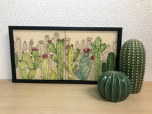 Carregar imagem no visualizador da galeria, Quadro de Azulejo, Pintado à Mão, com Moldura, Pintura Original, Cactos, Pop Art, Decoração, Arte para Pendura, Natureza,