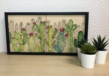 Carregar imagem no visualizador da galeria, Quadro de Azulejo, Pintado à Mão, com Moldura, Pintura Original, Cactos, Pop Art, Decoração, Arte para Pendura, Natureza,