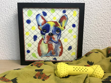 Carregar imagem no visualizador da galeria, Quadro com ilustração, com Moldura, Cachorro Buldogue, Arte para Pendura, Gravura, reprodução, Arte Impressa, Papel Fotográfico, Giclée