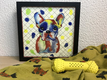 Carregar imagem no visualizador da galeria, Quadro com ilustração, com Moldura, Cachorro Buldogue, Arte para Pendura, Gravura, reprodução, Arte Impressa, Papel Fotográfico, Giclée