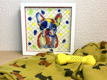Carregar imagem no visualizador da galeria, Quadro com ilustração, com Moldura, Cachorro Buldogue, Pop Art, Arte para Pendura, Fine art, Gravura, reprodução, Arte Impressa, Giclée
