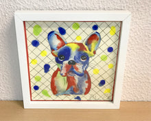 Carregar imagem no visualizador da galeria, Quadro com ilustração, com Moldura, Cachorro Buldogue, Pop Art, Arte para Pendura, Fine art, Gravura, reprodução, Arte Impressa, Giclée