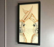 Carregar imagem no visualizador da galeria, Quadro com ilustração, com Moldura, Coelhos, Pop Art, Arte para Pendura, Fine art, Gravura, reprodução, Arte Impressa, Giclée, Decoração