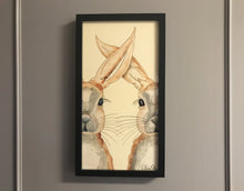 Carregar imagem no visualizador da galeria, Quadro com ilustração, com Moldura, Coelhos, Pop Art, Arte para Pendura, papel foto, Gravura, reprodução, Arte Impressa, Giclée, Decoração
