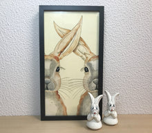 Carregar imagem no visualizador da galeria, Quadro com ilustração, com Moldura, Coelhos, Pop Art, Arte para Pendura, papel foto, Gravura, reprodução, Arte Impressa, Giclée, Decoração