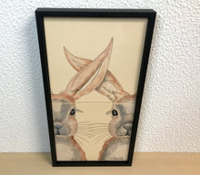 Carregar imagem no visualizador da galeria, Quadro de Azulejo, Pintado à Mão, com Moldura, Pintura Original, Coelhos, Pop Art, Decoração, Arte para Pendura, Arte Figurativa, Arte Pop, Pintura Pop, Quadro, Pintura Pop, Quadro divertido
