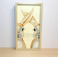Carregar imagem no visualizador da galeria, Quadro com ilustração, com Moldura, Coelhos, Pop Art, Arte para Pendura, papel foto, Gravura, reprodução, Arte Impressa, Giclée, Decoração