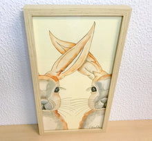 Carregar imagem no visualizador da galeria, Quadro com ilustração, com Moldura, Coelhos, Pop Art, Arte para Pendura, papel foto, Gravura, reprodução, Arte Impressa, Giclée, Decoração