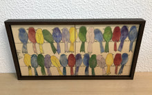 Carregar imagem no visualizador da galeria, Quadro de Azulejo, Pintado à Mão, com Moldura, Pintura Original, Varal de pássaros, Pop Art, Decoração, Arte para Pendura, Natureza,