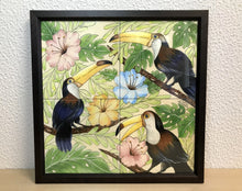 Carregar imagem no visualizador da galeria, Ilustração Pássaros Trotical, Tucanos, floresta, Quadro, Decoração, Reprodução do Original, Edição Limitada, Número de série, tamanho Médio