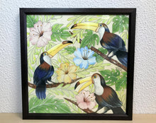 Carregar imagem no visualizador da galeria, Ilustração Pássaros Tropical, Tucanos, floresta, Quadro, Decoração, Reprodução do Original, Edição Limitada, Número de série, Médio, Giclée