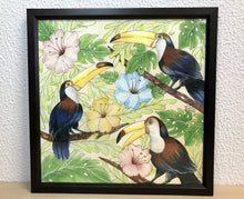 Carregar imagem no visualizador da galeria, Ilustração Pássaros Tropical, Tucanos, floresta, Quadro, Decoração, Reprodução do Original, Edição Limitada, Número de série, Médio, Giclée
