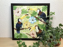 Carregar imagem no visualizador da galeria, Ilustração Pássaros Tropical, Tucanos, floresta, Quadro, Decoração, Reprodução do Original, Edição Limitada, Número de série, Médio, Giclée