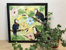 Carregar imagem no visualizador da galeria, Ilustração Pássaros Tropical, Tucanos, floresta, Quadro, Decoração, Reprodução do Original, Edição Limitada, Número de série, Médio, Giclée