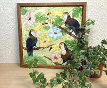 Carregar imagem no visualizador da galeria, Ilustração Pássaros Tropical, Tucanos, floresta, Quadro, Decoração, Reprodução do Original, Edição Limitada, Número de série, Médio, Giclée