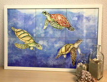 Carregar imagem no visualizador da galeria, Ilustração Tartarugas, Tartarugas marinhas, Fundo do Mar, Quadro, Decoração, Reprodução do Original, Edição Limitada, Número de série,