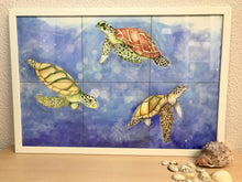 Carregar imagem no visualizador da galeria, Ilustração Tartarugas, Tartarugas marinhas, Fundo do Mar, Quadro, Decoração, Reprodução do Original, Edição Limitada, Número de série,