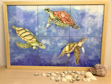Carregar imagem no visualizador da galeria, Ilustração Tartarugas, Tartarugas marinhas, Fundo do Mar, Quadro, Decoração, Reprodução do Original, Edição Limitada, Número de série,