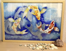 Carregar imagem no visualizador da galeria, Ilustração Carpas, Quadro, Decoração, Reprodução do Original, Gravura, Giclée, Peixes, Edição Limitada, Número de série,