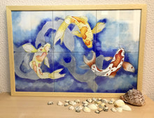 Carregar imagem no visualizador da galeria, Ilustração Carpas, Quadro, Decoração, Reprodução do Original, Gravura, Giclée, Peixes, Edição Limitada, Número de série,