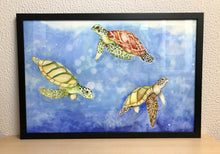 Carregar imagem no visualizador da galeria, Ilustração Tartarugas, Tartarugas marinhas, Quadro, Decoração, Reprodução do Original, Edição Limitada, Número de série, Fine Art, Decor