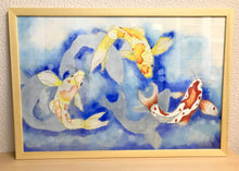 Carregar imagem no visualizador da galeria, Ilustração Carpas, Quadro, Decoração, Reprodução do Original, Gravura, Giclée, Peixes, Edição Limitada, Número de série, Fine Art