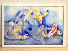 Carregar imagem no visualizador da galeria, Ilustração Carpas, Quadro, Decoração, Reprodução do Original, Gravura, Giclée, Peixes, Edição Limitada, Número de série,