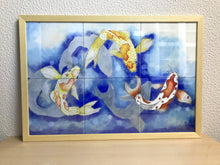 Carregar imagem no visualizador da galeria, Ilustração Carpas, Quadro, Decoração, Reprodução do Original, Gravura, Giclée, Peixes, Edição Limitada, Número de série,