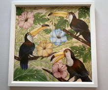 Carregar imagem no visualizador da galeria, Ilustração Pássaros Trotical, Tucanos, floresta, Quadro, Decoração, Reprodução do Original, Edição Limitada, Número de série, tamanho Médio