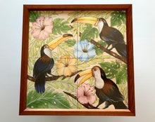 Carregar imagem no visualizador da galeria, Ilustração Pássaros Trotical, Tucanos, floresta, Quadro, Decoração, Reprodução do Original, Edição Limitada, Número de série, tamanho Médio