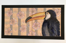 Carregar imagem no visualizador da galeria, Quadro de Azulejo, Pintado à Mão, com Moldura, Pintura Original, Tucano, Passaro Exótico, Tropical, Decoração, Arte para Pendura, Natureza