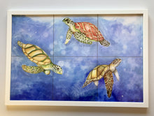 Carregar imagem no visualizador da galeria, Ilustração Tartarugas, Tartarugas marinhas, Fundo do Mar, Quadro, Decoração, Reprodução do Original, Edição Limitada, Número de série,