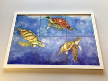 Carregar imagem no visualizador da galeria, Ilustração Tartarugas, Tartarugas marinhas, Fundo do Mar, Quadro, Decoração, Reprodução do Original, Edição Limitada, Número de série,
