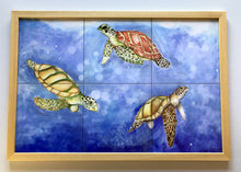 Carregar imagem no visualizador da galeria, Ilustração Tartarugas, Tartarugas marinhas, Fundo do Mar, Quadro, Decoração, Reprodução do Original, Edição Limitada, Número de série,