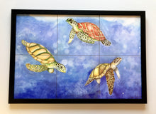 Carregar imagem no visualizador da galeria, Ilustração Tartarugas, Tartarugas marinhas, Fundo do Mar, Quadro, Decoração, Reprodução do Original, Edição Limitada, Número de série,