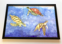 Carregar imagem no visualizador da galeria, Ilustração Tartarugas, Tartarugas marinhas, Fundo do Mar, Quadro, Decoração, Reprodução do Original, Edição Limitada, Número de série,
