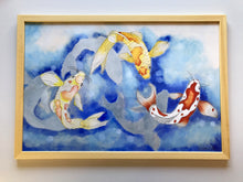 Carregar imagem no visualizador da galeria, Ilustração Carpas, Quadro, Decoração, Reprodução do Original, Gravura, Giclée, Peixes, Edição Limitada, Número de série, Fine Art