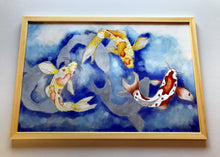 Carregar imagem no visualizador da galeria, Ilustração Carpas, Quadro, Decoração, Reprodução do Original, Gravura, Giclée, Peixes, Edição Limitada, Número de série, Fine Art
