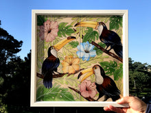 Carregar imagem no visualizador da galeria, Ilustração Pássaros Trotical, Tucanos, floresta, Quadro, Decoração, Reprodução do Original, Edição Limitada, Número de série, tamanho Médio