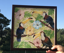 Carregar imagem no visualizador da galeria, Ilustração Pássaros Tropical, Tucanos, floresta, Quadro, Decoração, Reprodução do Original, Edição Limitada, Número de série, Médio, Giclée