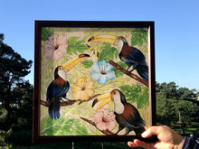 Carregar imagem no visualizador da galeria, Ilustração Pássaros Tropical, Tucanos, floresta, Quadro, Decoração, Reprodução do Original, Edição Limitada, Número de série, Médio, Giclée