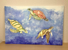 Carregar imagem no visualizador da galeria, Quadro com Pintura de Tartarugas, Tela impressa de Tartarugas, Quadro em Tela, Impressão em Tela, Arte, Natureza, Tartarugas Marinhas