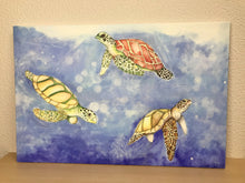 Carregar imagem no visualizador da galeria, Quadro com Pintura de Tartarugas, Tela impressa de Tartarugas, Quadro em Tela, Impressão em Tela, Arte, Natureza, Tartarugas Marinhas