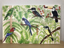 Carregar imagem no visualizador da galeria, Quadro com Pintura de Pássaros, Tela impressa de pássaros, Quadro em Tela, Impressão em Tela, Arte, Natureza, Floresta, Pássaros, Aves