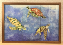 Carregar imagem no visualizador da galeria, Ilustração Tartarugas, Tartarugas marinhas, Fundo do Mar, Quadro, Decoração, Reprodução do Original, Edição Limitada, Número de série,