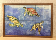 Carregar imagem no visualizador da galeria, Ilustração Tartarugas, Tartarugas marinhas, Fundo do Mar, Quadro, Decoração, Reprodução do Original, Edição Limitada, Número de série,