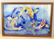 Carregar imagem no visualizador da galeria, Ilustração Carpas, Quadro, Decoração, Reprodução do Original, Gravura, Giclée, Peixes, Edição Limitada, Número de série,