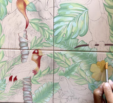 Carregar imagem no visualizador da galeria, Ilustração Pássaros Trotical, Tucanos, floresta, Quadro, Decoração, Reprodução do Original, Edição Limitada, Número de série, tamanho Médio