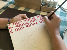 Carregar imagem no visualizador da galeria, Quadro Azulejo Sardinha, Listrado/ Efeito/ Vermelho - 24x24cm